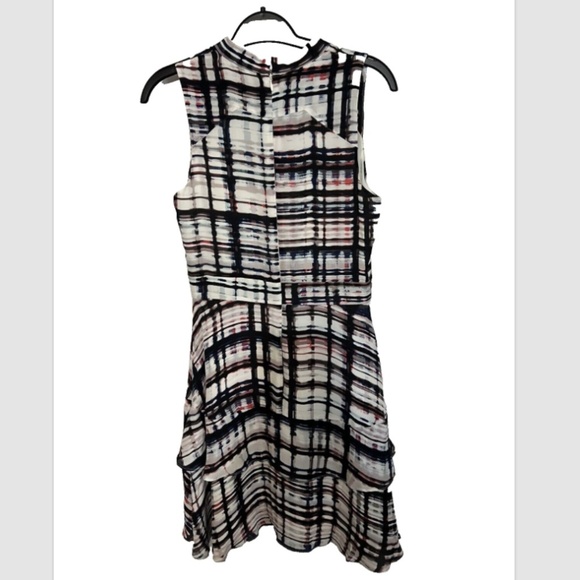Parker Dress Ivory Black Pink  XS Extra Small 0 2 4 A Line Silk - Picture 3 of 11